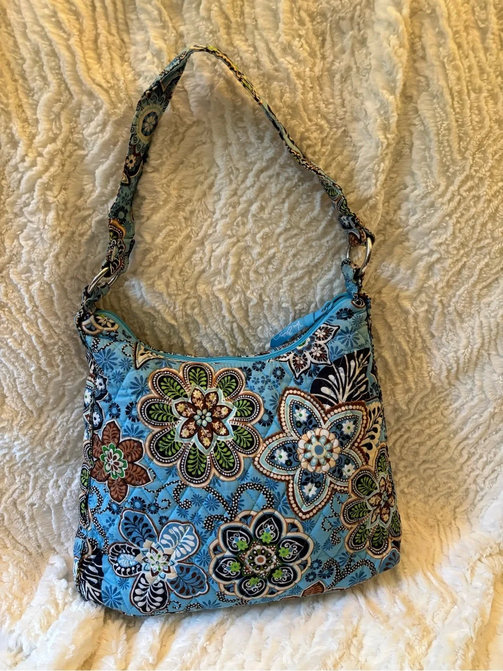 Light blue hobo style Vera Bradley handbag